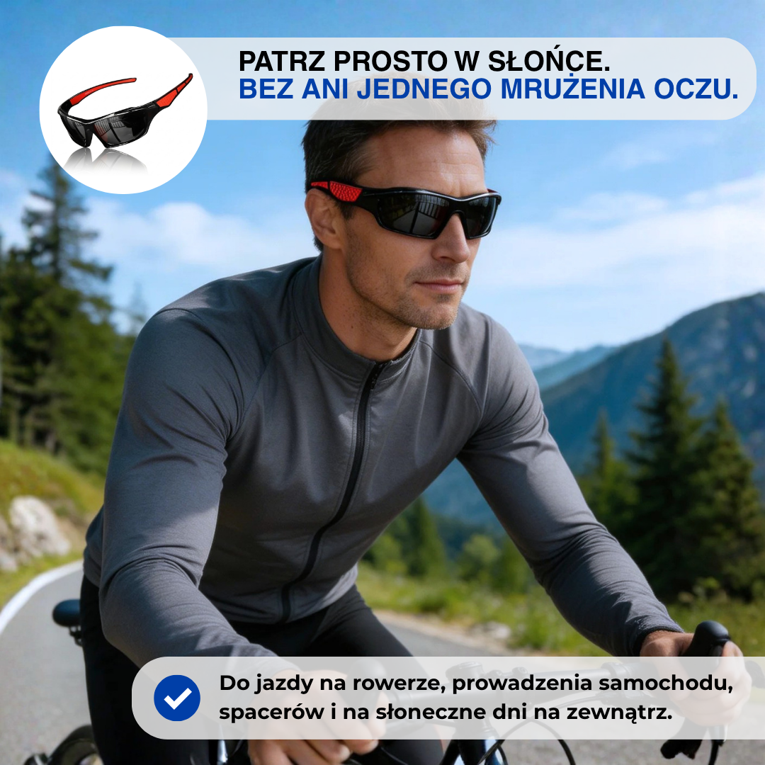 Okulary sportowe polaryzacyjne UV400 – soczewki HD, ultralekkie