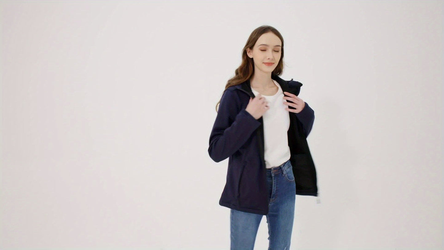 Kurtka softshell damska z polarową podszewką i kapturem
