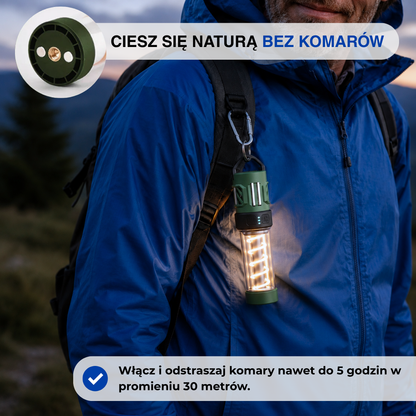 Lampa Kempingowa LED z Ochroną przed Komarami – 5 Trybów Świecenia – Akumulatorowa USB ze Statywem