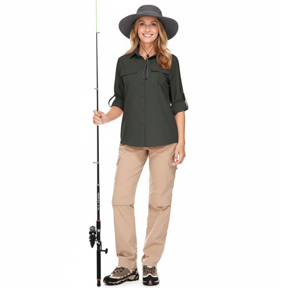 Damska koszula outdoor do wędrówek – oddychająca – szybkoschnąca