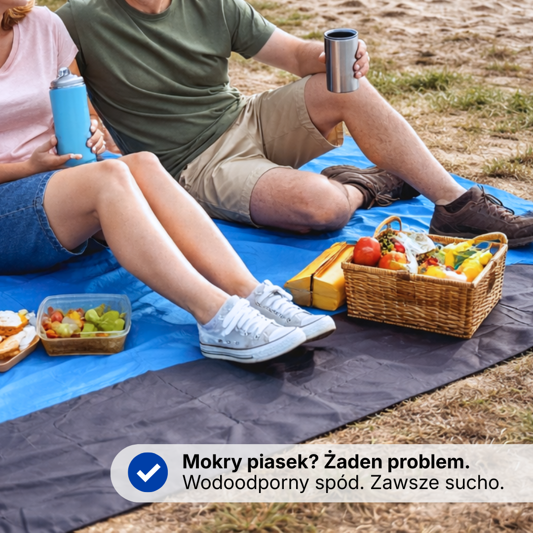 Wodoodporny koc plażowy / mata piknikowa – lekka, składana mata outdoorowa