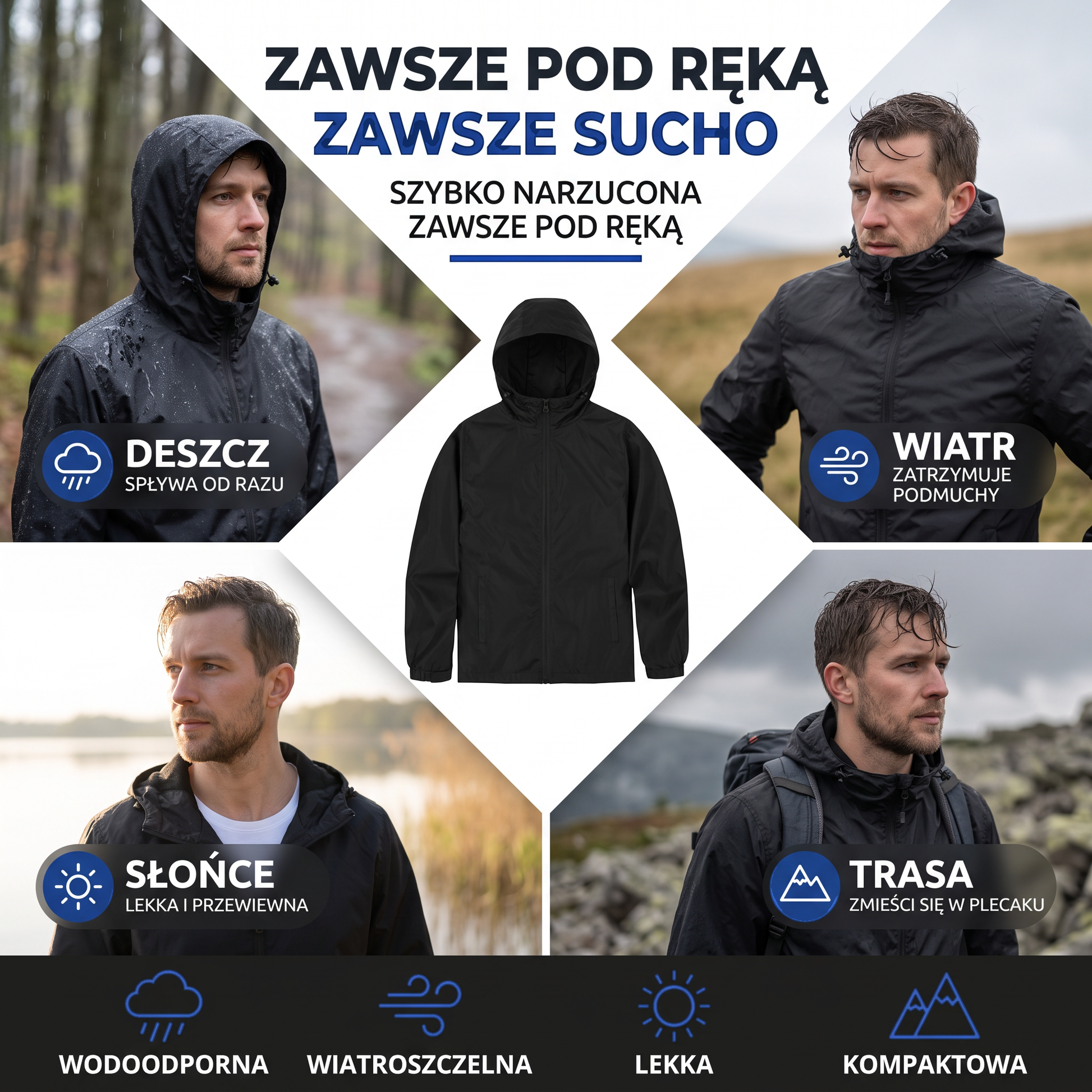Kurtka przejściowa męska - ochrona w każdą pogodę
