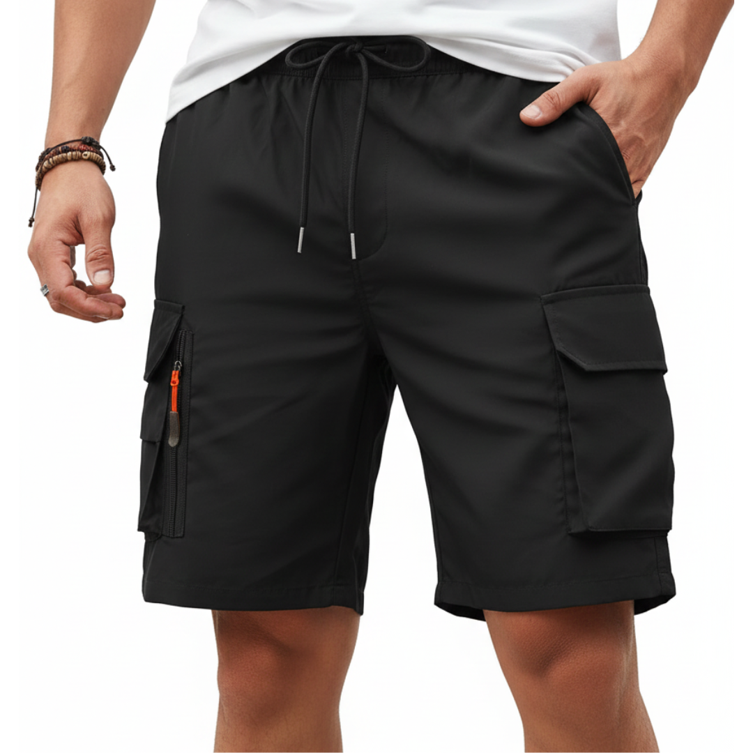 Męskie szorty cargo – luźny krój – z kieszeniami na zamek