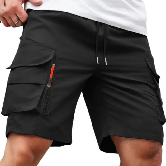 Męskie szorty cargo – luźny krój – z kieszeniami na zamek