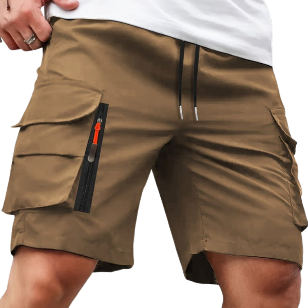 Męskie szorty cargo – luźny krój – z kieszeniami na zamek