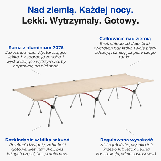 Ultralekkie składane łóżko campingowe – przenośne łóżko outdoorowe