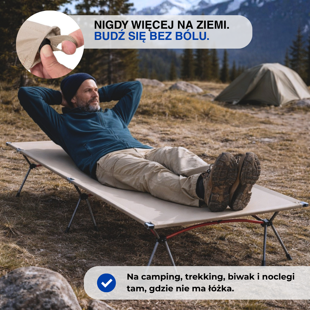 Ultralekkie składane łóżko campingowe – przenośne łóżko outdoorowe