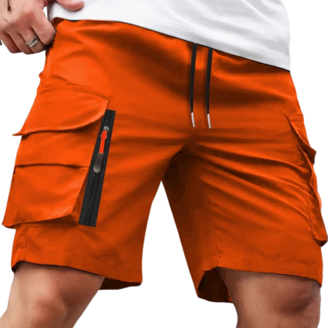 Męskie szorty cargo – luźny krój – z kieszeniami na zamek