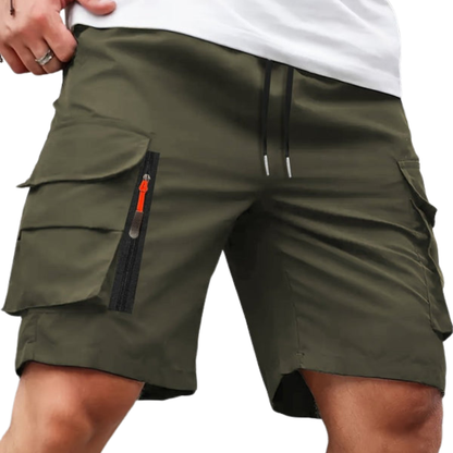 Męskie szorty cargo – luźny krój – z kieszeniami na zamek