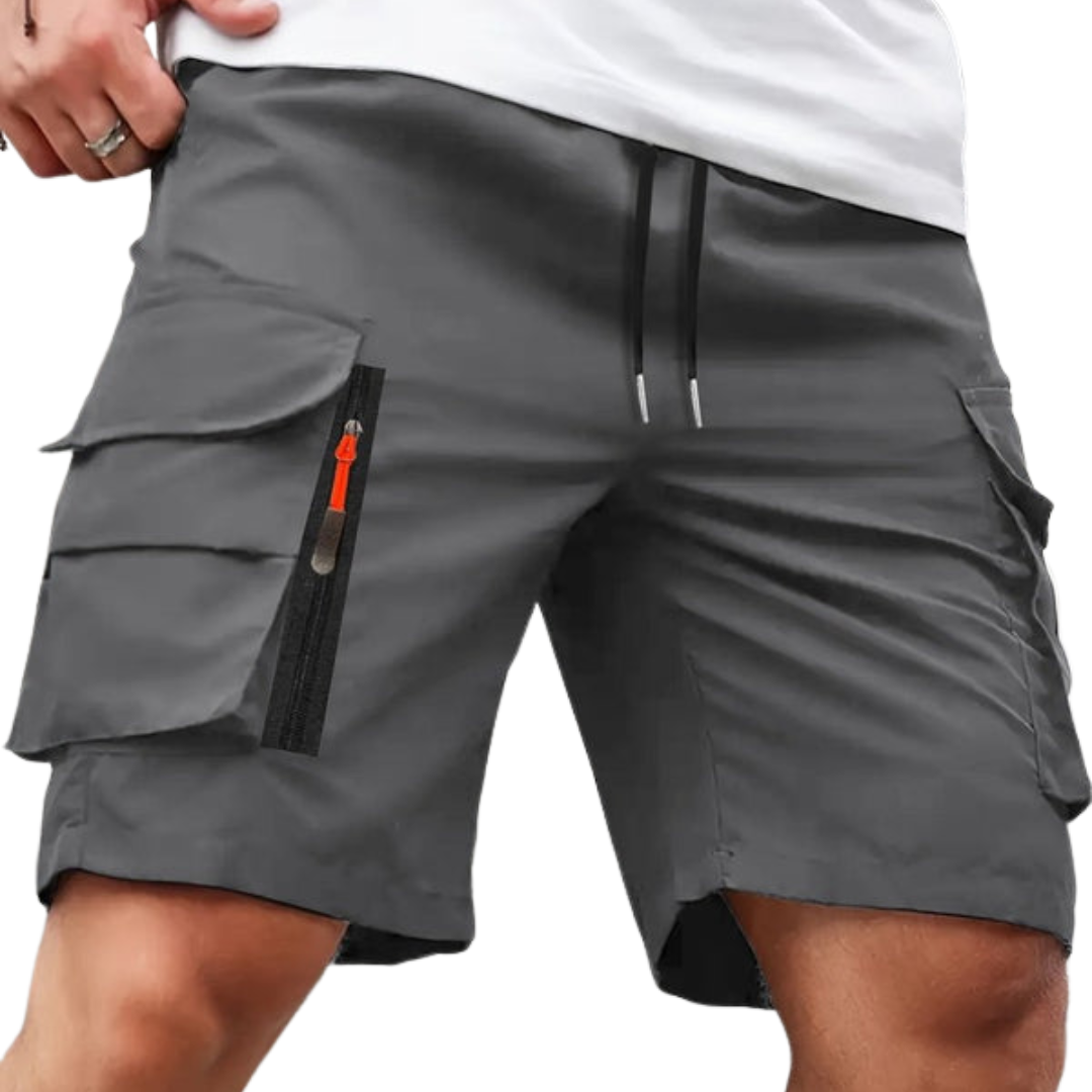 Męskie szorty cargo – luźny krój – z kieszeniami na zamek