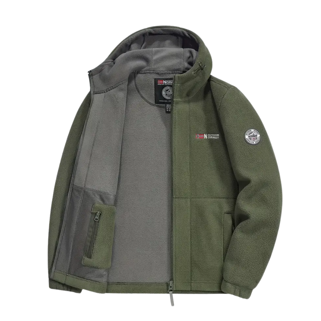 Kurtka Polarowa – Ciepła Bluza z Kapturem – Płaszcz Outdoorowy
