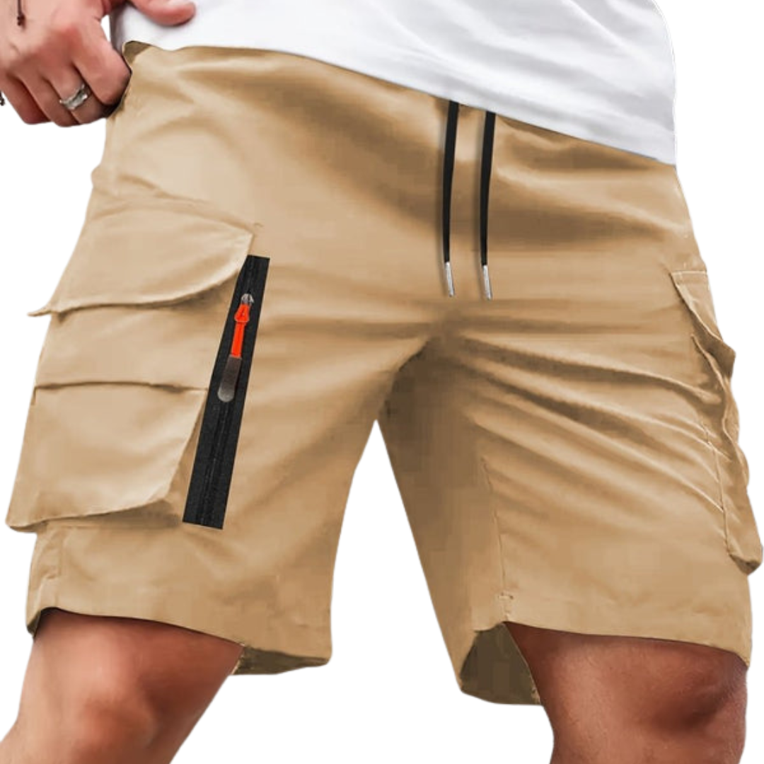 Męskie szorty cargo – luźny krój – z kieszeniami na zamek