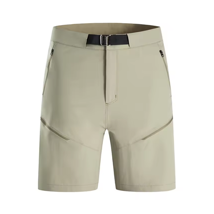 Męskie Spodenki Trekkingowe Slim Fit ze Streczem – Szybkoschnące – Kieszenie na Zamek