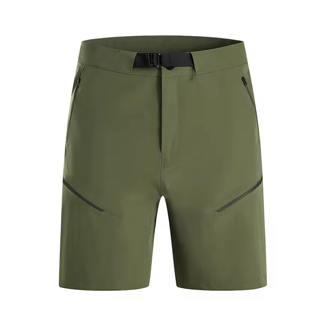 Męskie Spodenki Trekkingowe Slim Fit ze Streczem – Szybkoschnące – Kieszenie na Zamek