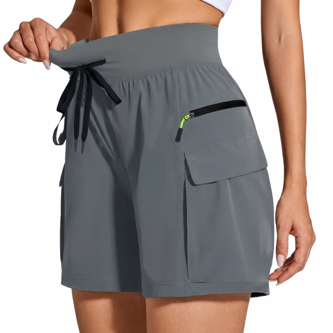 Damskie spodenki cargo outdoor – Wiele kieszeni – Krótkie spodenki
