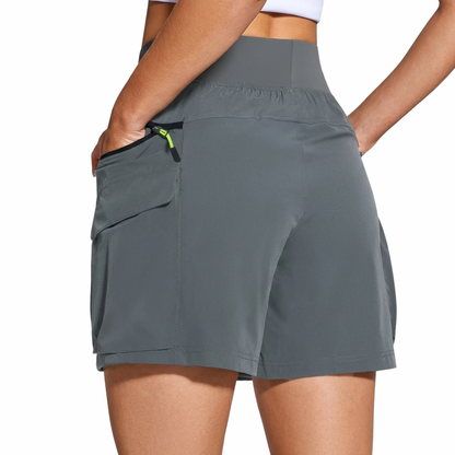 Damskie spodenki cargo outdoor – Wiele kieszeni – Krótkie spodenki