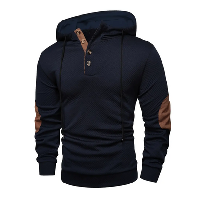 Bluza z kapturem męska – z guzikami – casualowa