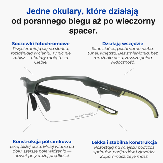 Fotochromowe okulary przeciwsłoneczne – sportowe, UV400