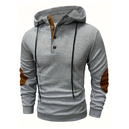 Bluza z kapturem męska – z guzikami – casualowa