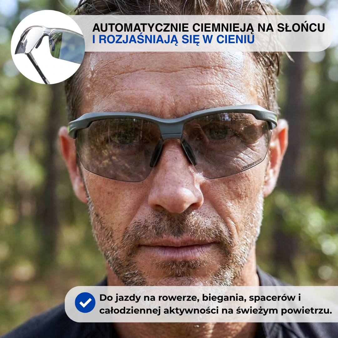 Fotochromowe okulary przeciwsłoneczne – sportowe, UV400