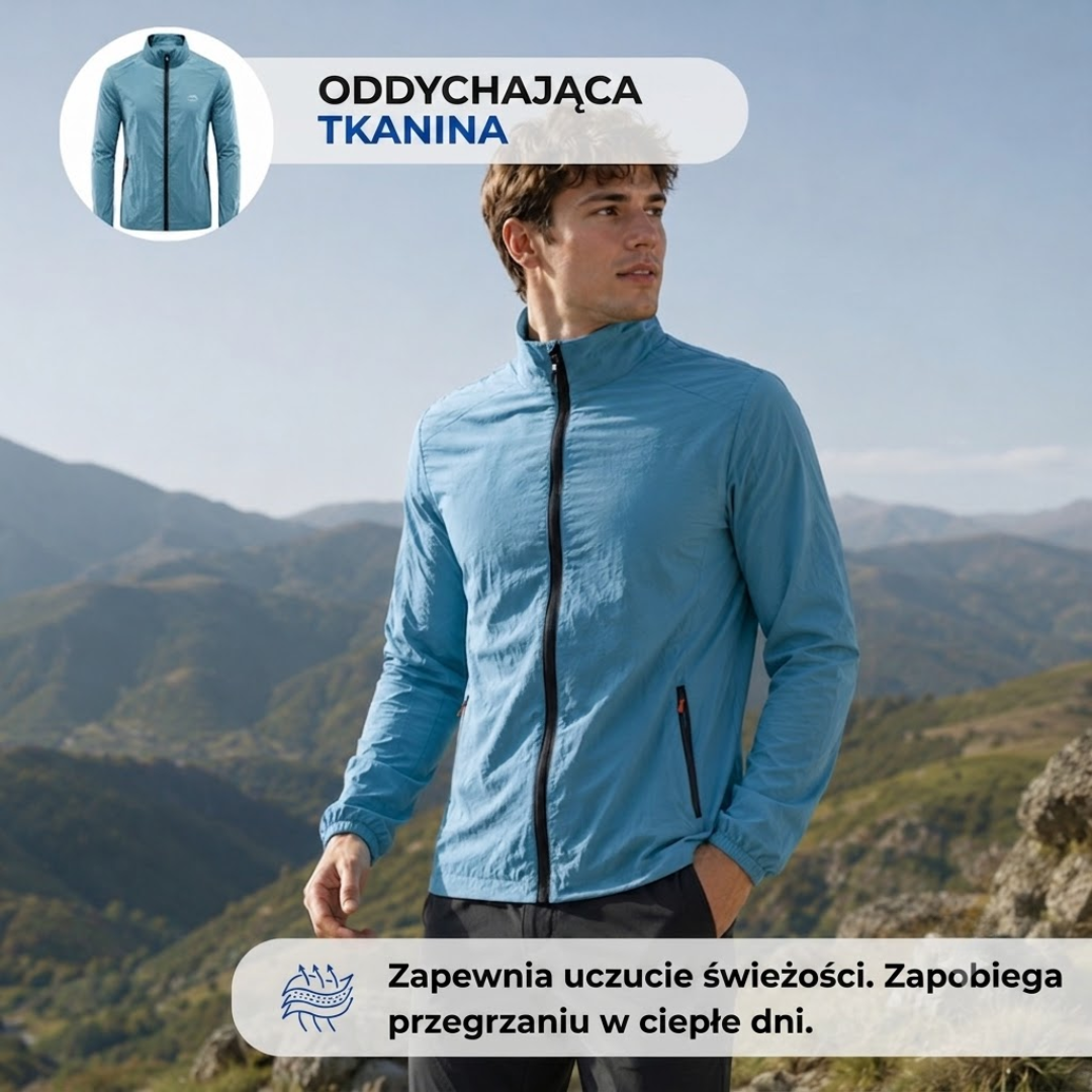 Lekka kurtka z ochroną UV dla mężczyzn – Wiatroszczelna i oddychająca