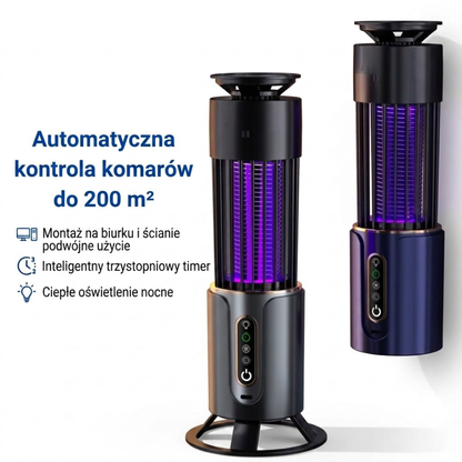 Elektryczna lampa na komary UV – LED, ładowana, do użytku wewnątrz i na zewnątrz