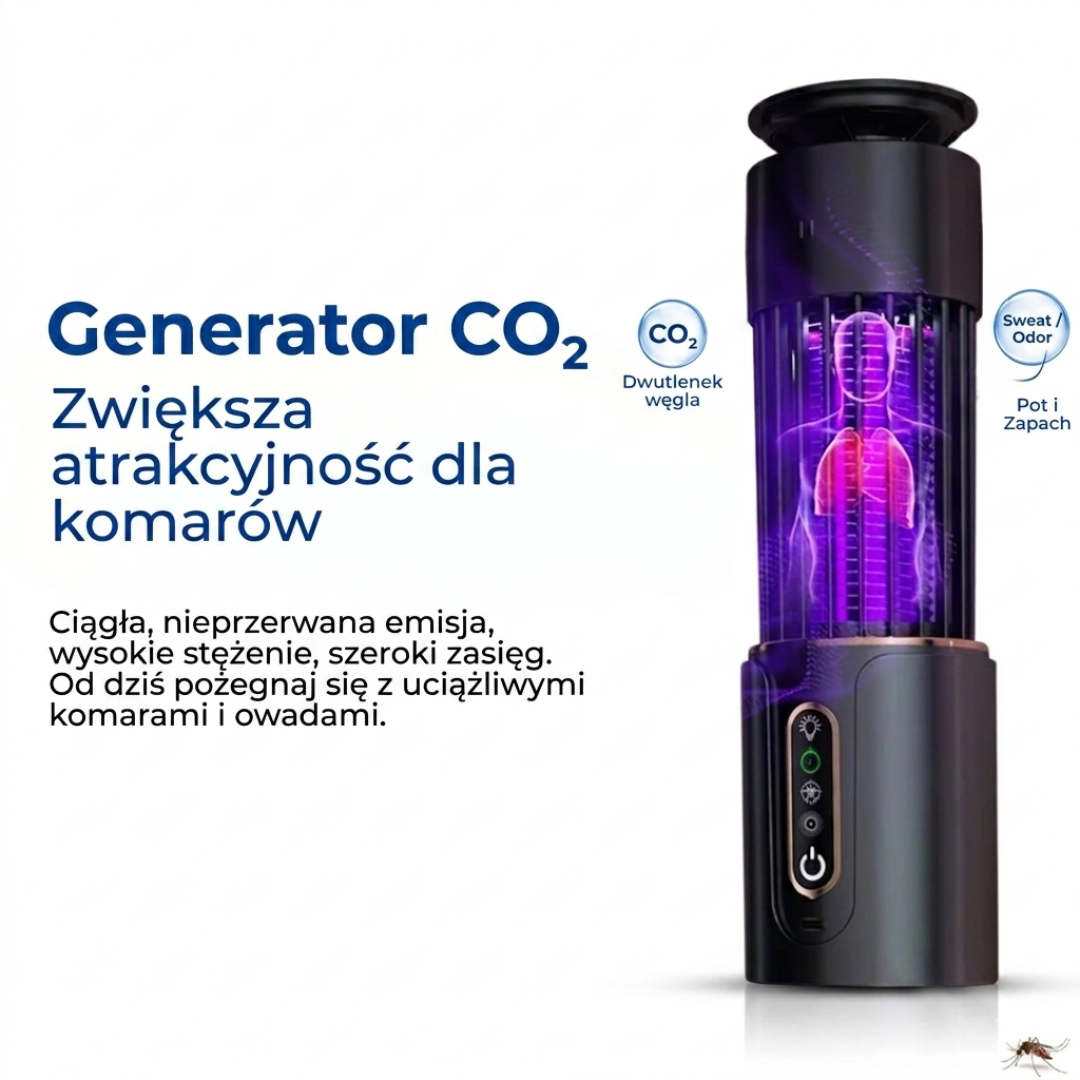 Elektryczna lampa na komary UV – LED, ładowana, do użytku wewnątrz i na zewnątrz