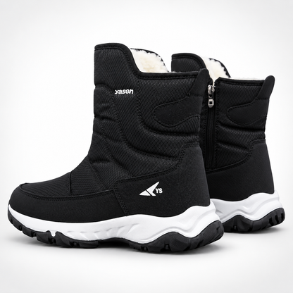 Buty zimowe męskie czarne – para z zamkiem