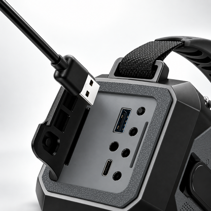 Radio awaryjne zbliżenie gniazd USB z boku