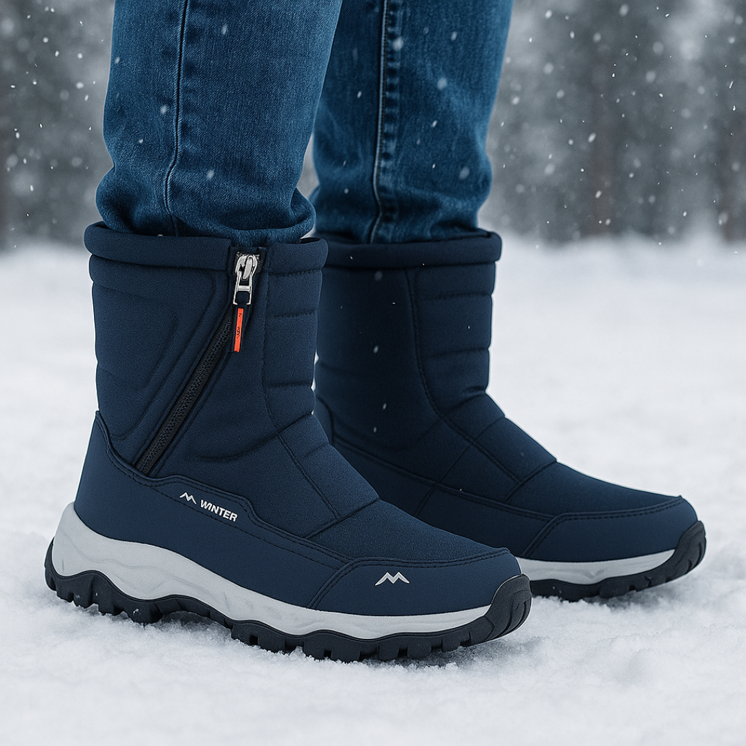 Buty zimowe damskie - Wodoodporne z tkaniny Oxford - Ocieplane