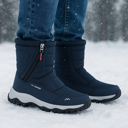 Buty zimowe damskie - Wodoodporne z tkaniny Oxford - Ocieplane