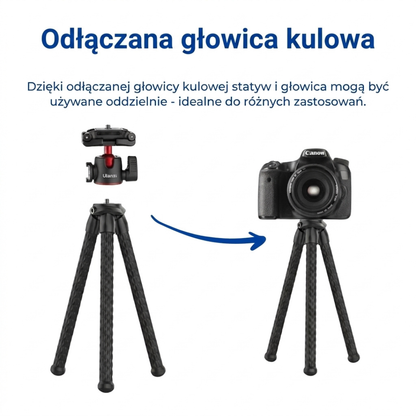 Elastyczny statyw ośmiornica – statyw do telefonu i aparatu – statyw typu gorilla