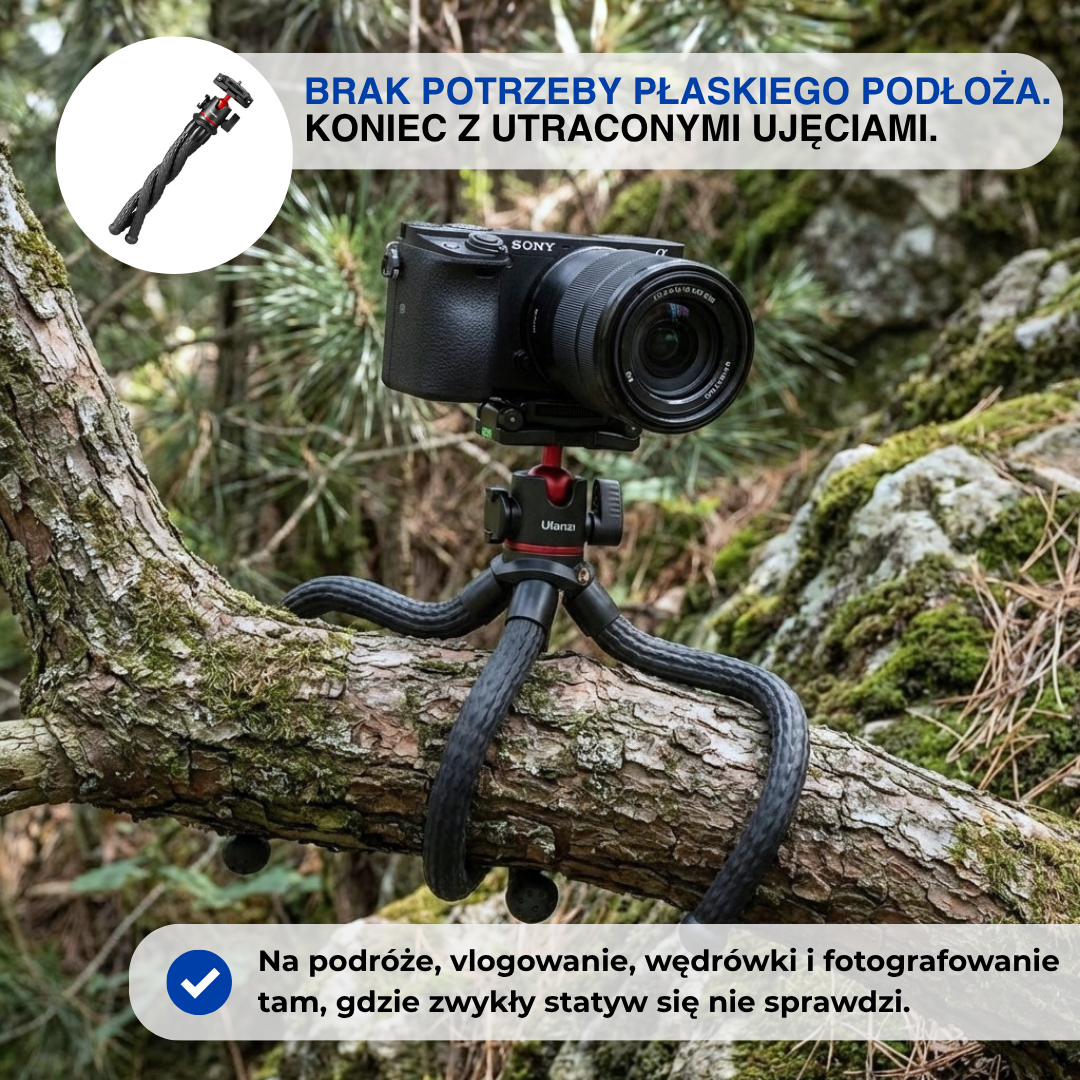 Elastyczny statyw ośmiornica – statyw do telefonu i aparatu – statyw typu gorilla