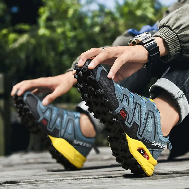 Lekkie, oddychające buty trekkingowe męskie z głębokim bieżnikiem