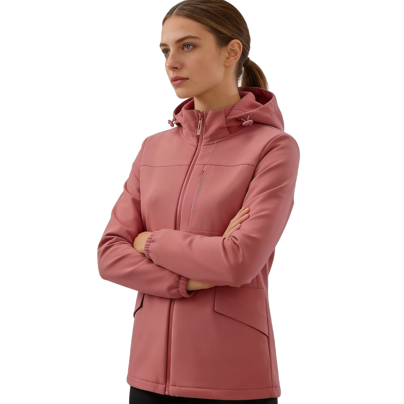 Kurtka jesienna damska softshell z polarową podszewką