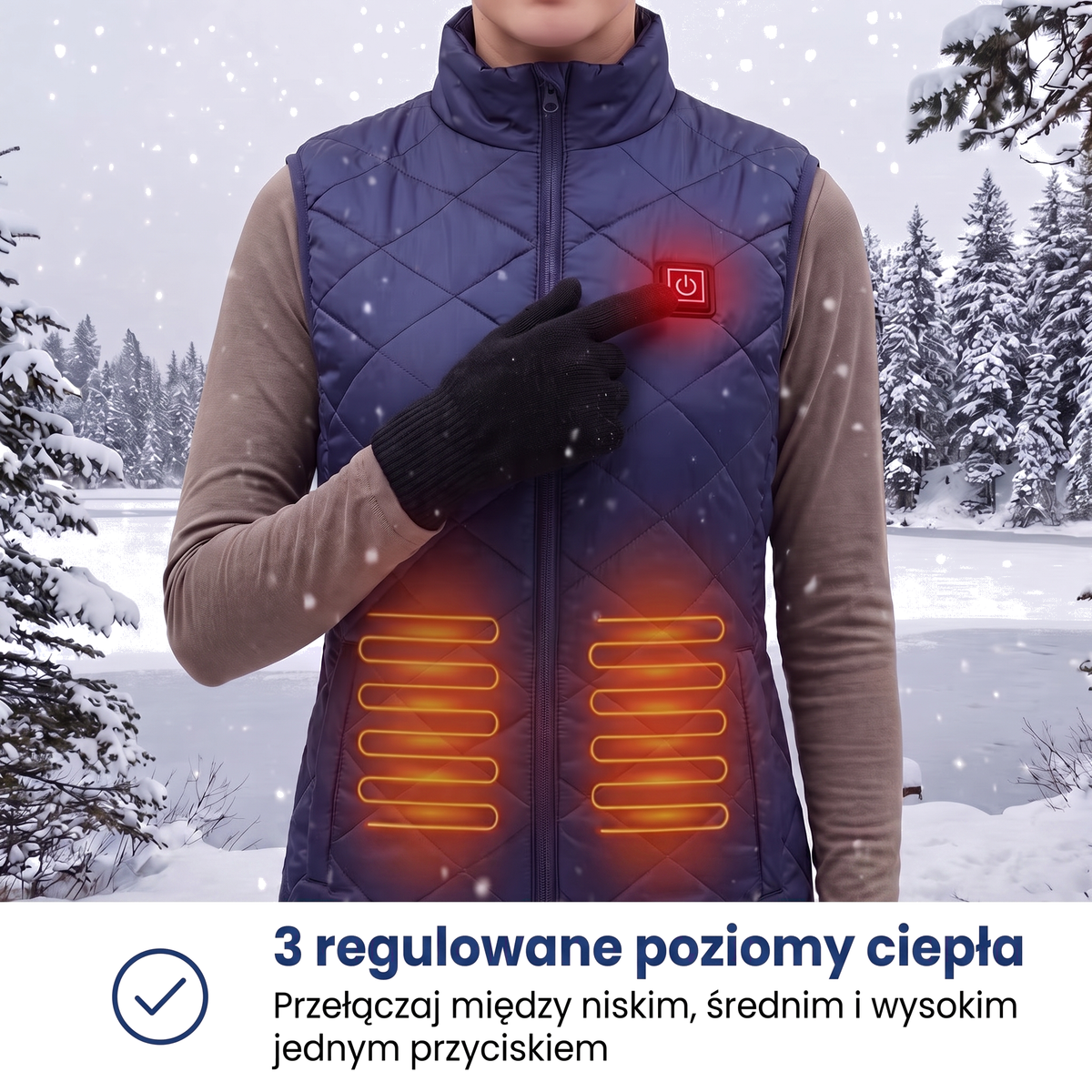 Kamizelka ogrzewana damska z zasilaniem USB