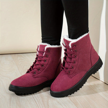 Buty zimowe damskie ocieplane, sznurowane