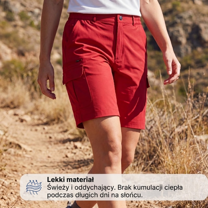 Damskie Szorty Trekkingowe Cargo z 7 Kieszeniami i Elastycznym Materiałem