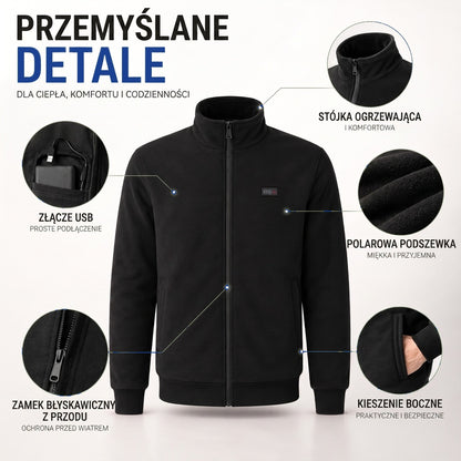 Kurtka podgrzewana unisex - 8 stref grzewczych i podszewka polarowa - Wodoodporna