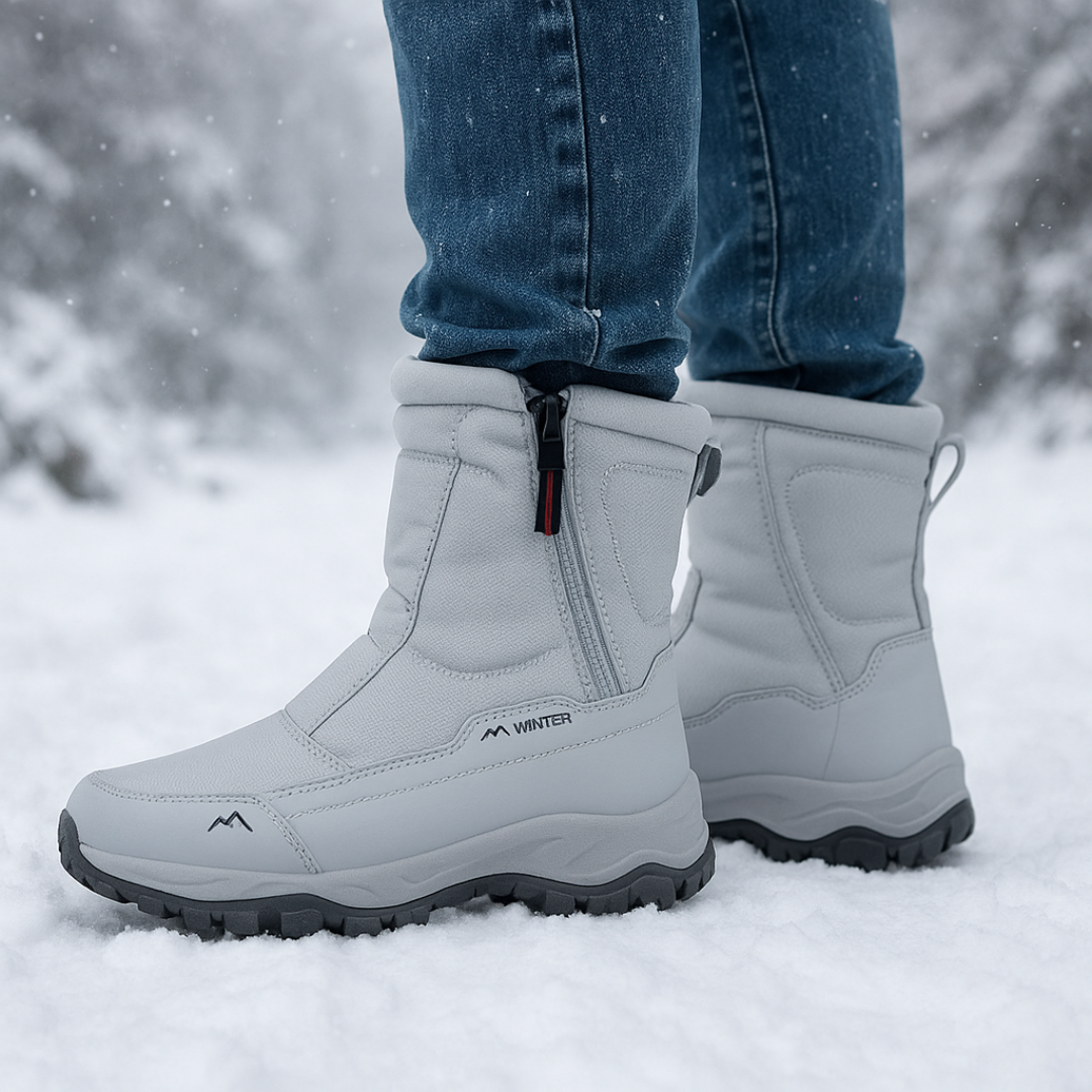 Buty zimowe damskie - Wodoodporne z tkaniny Oxford - Ocieplane