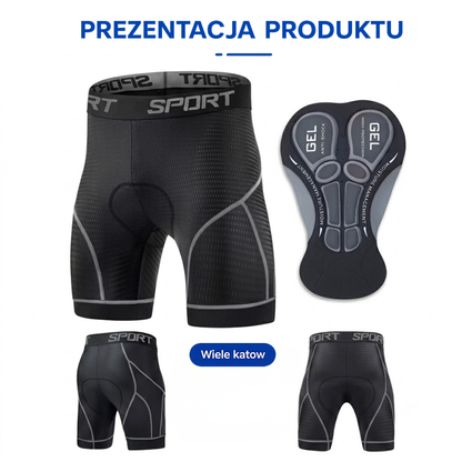 Szorty Rowerowe Męskie - Wkładka Żelowa 5D - Przewiewna Siatka