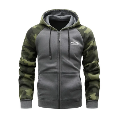 Bluza z Kapturem – Męska Bluza – Rozpinana Camo