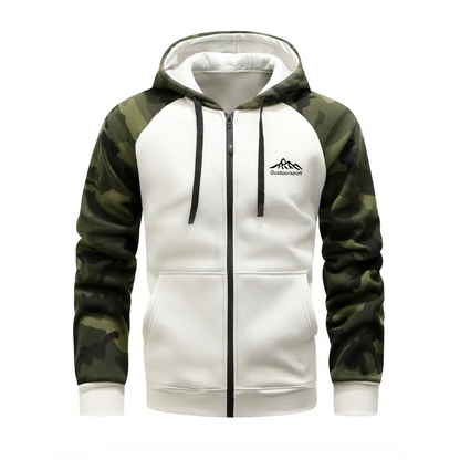 Bluza z Kapturem – Męska Bluza – Rozpinana Camo