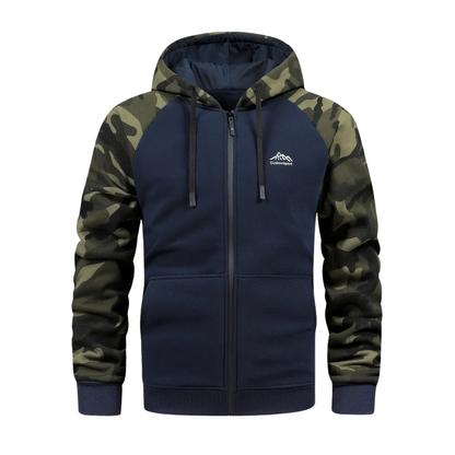 Bluza z Kapturem – Męska Bluza – Rozpinana Camo