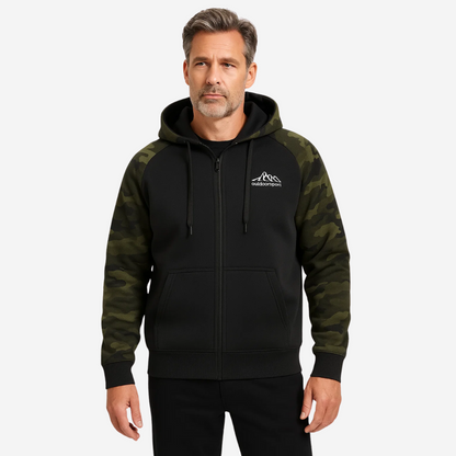 Bluza z Kapturem – Męska Bluza – Rozpinana Camo