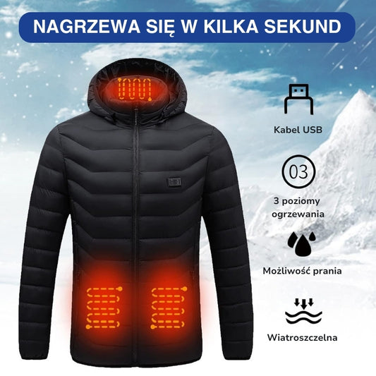 Podgrzewana kurtka zimowa męska – wodoodporna