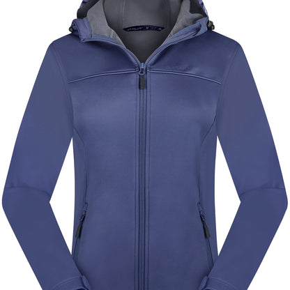 Kurtka softshell damska z polarową podszewką i kapturem