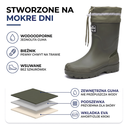 Wodoodporne kalosze męskie z półwysoką cholewką