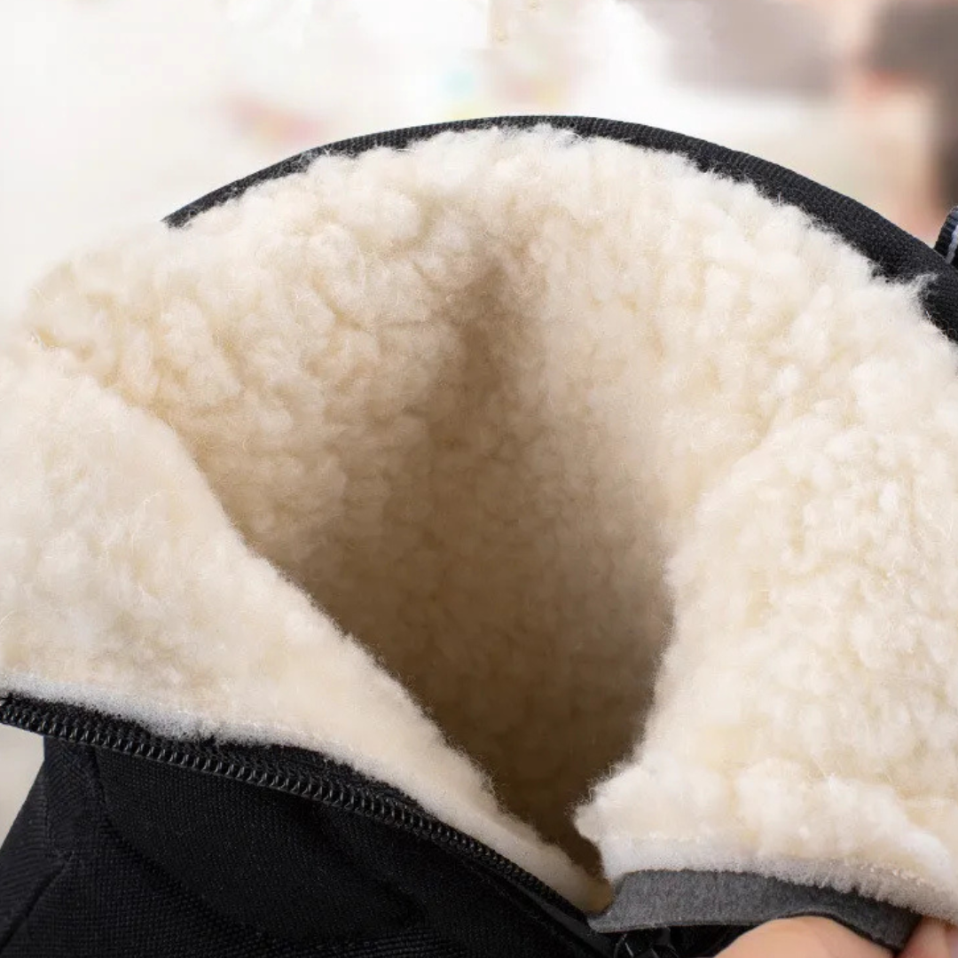Buty zimowe damskie - Wodoodporne z tkaniny Oxford - Ocieplane