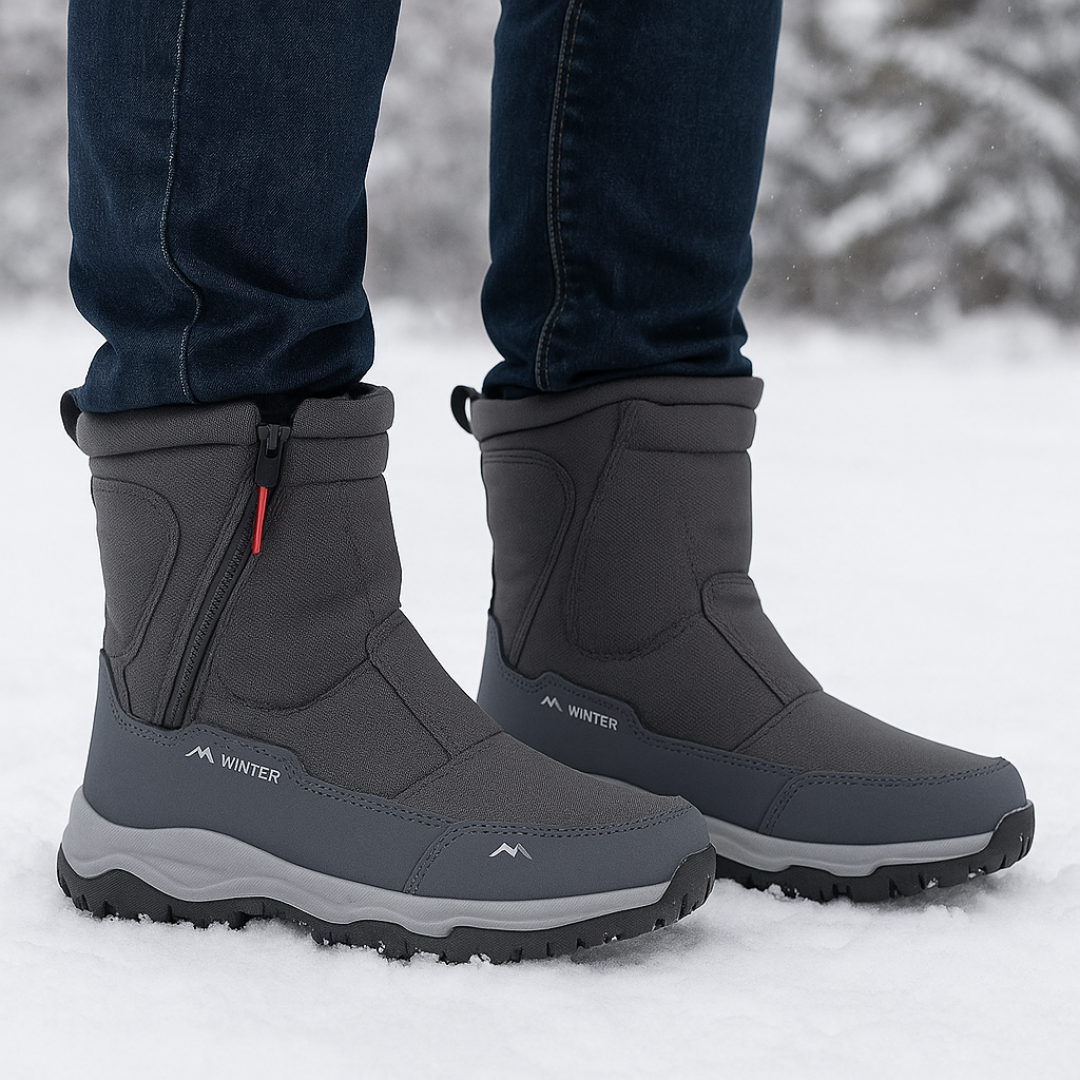 Buty zimowe damskie - Wodoodporne z tkaniny Oxford - Ocieplane